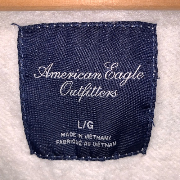 AEO Heather Gray Hoodie With Raw Edge Seems - Picture 8 of 9